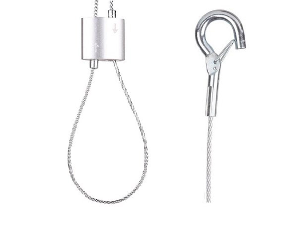 FL UT Gripper set zilvergrijs staaldraad 2,5mm lengte 1,0m haak